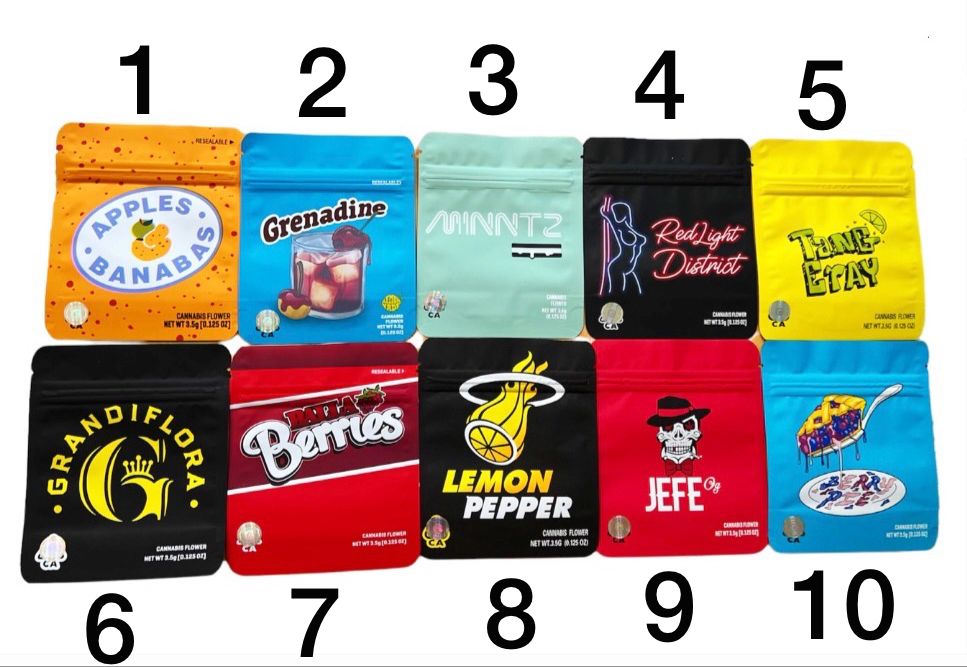 25 Bolsas Herméticas Mylar Resellables Cierre Cookies 3.5gr