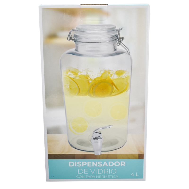 Top Choice 2415-3926 Dispensador Bebidas Vitrolero Garrafon Mason Jar Vidrio 4l