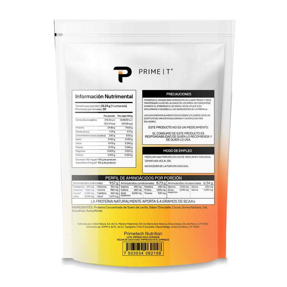 100% Whey Bolsa 1 kg 30 servicios Chocolate