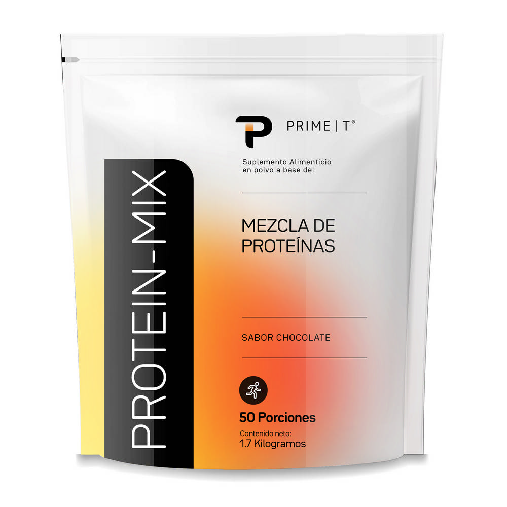 Proteina Protein-Mix Chocolate Mezcla proteínas Primetech 50 serv 34 g c/u