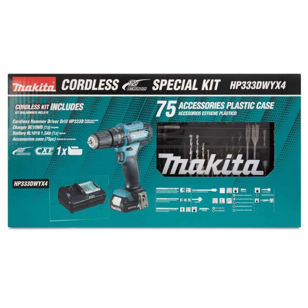 ROTOMARTILLO ATORNILLADOR INALAMBRICO 12 V MAKITA  + ESTUCHE 75 ACC.