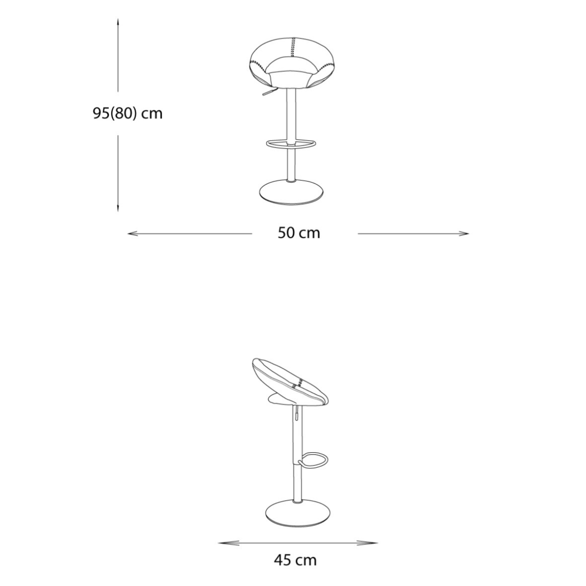 Set de 2 Bancos Martini para Barra - Tela color Brown 
