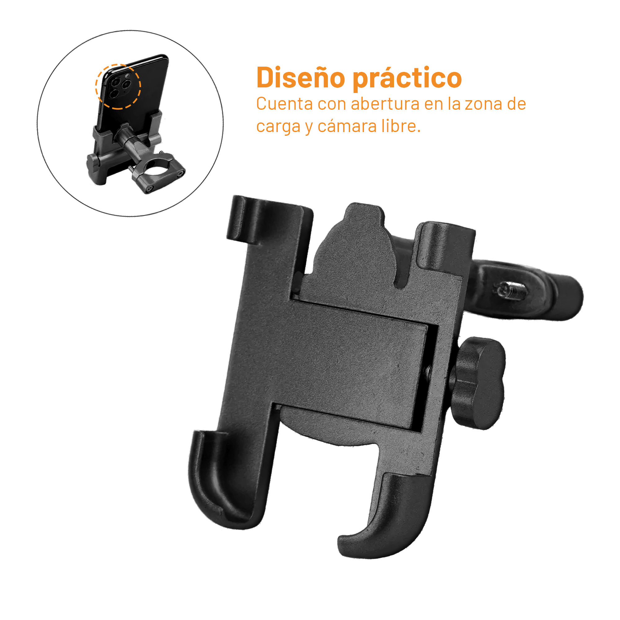Soporte de Celular Archy de Aleación Metal para Bicicleta Moto 360 Ultra Firme Universal.