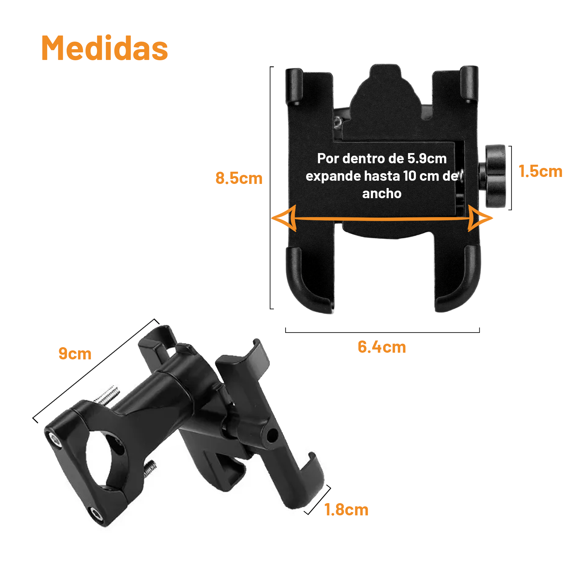 Soporte de Celular Archy de Aleación Metal para Bicicleta Moto 360 Ultra Firme Universal.