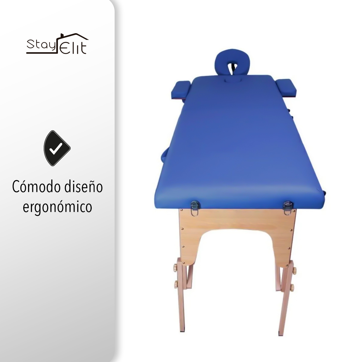  CAMILLA PARA MASAJE PLEGABLE PORTÁTIL Y RECLINABLE COLOR AZUL LENIVÉ 