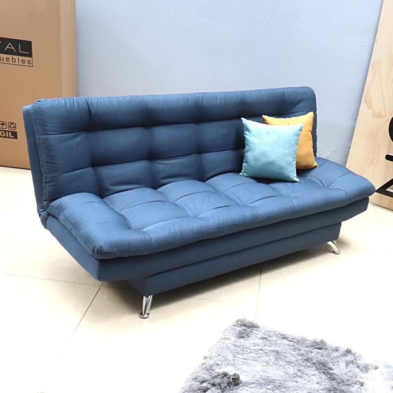 Sofá Cama Azul Moderno 3 Posiciones.