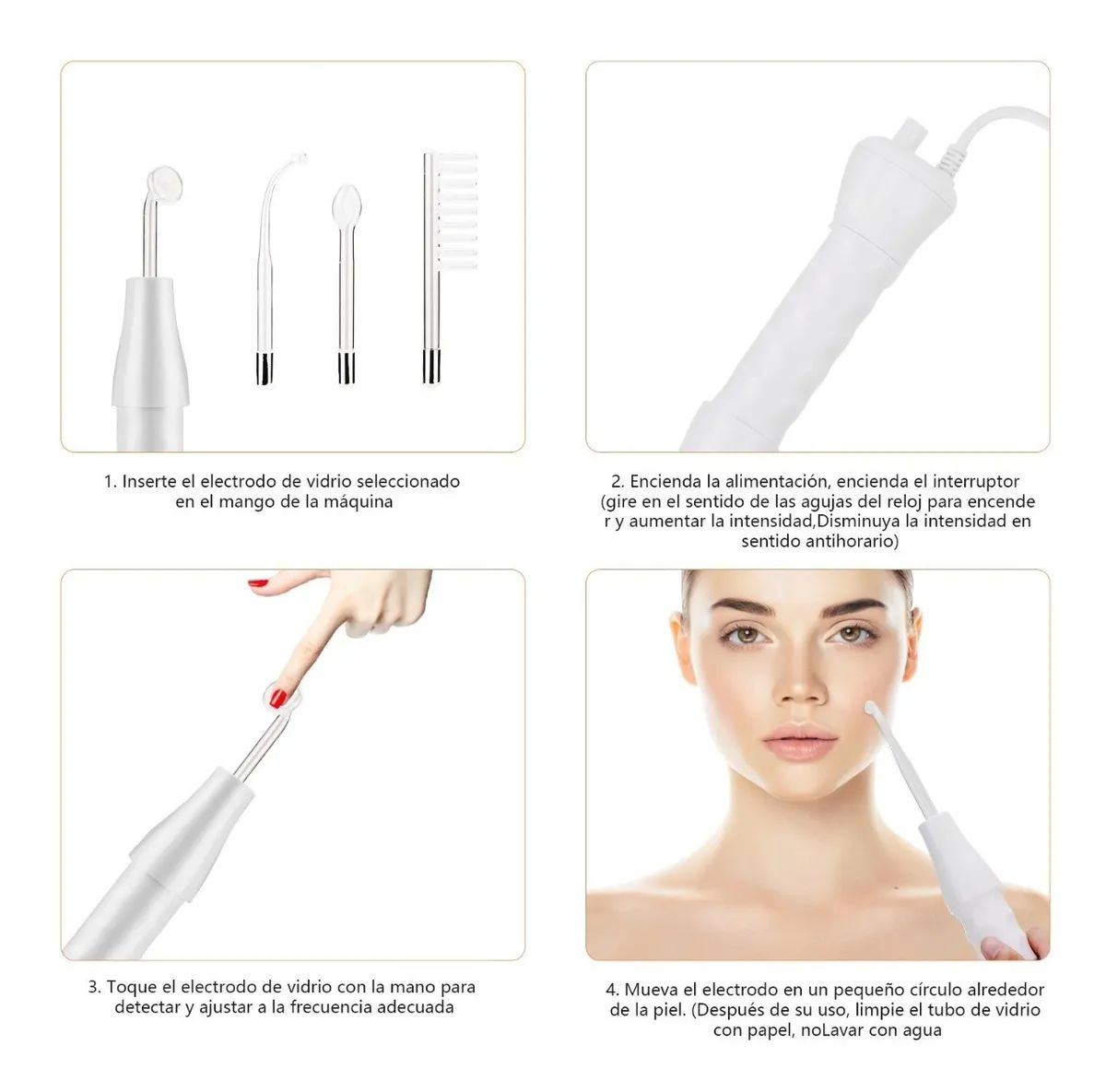 Facial Dispositivo Electroterapia Alta Frecuencia Portátil