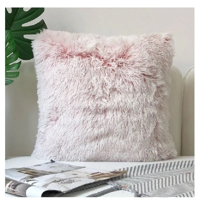 Fundas de almohada de felpa lisa, funda de cojín gris y rosa