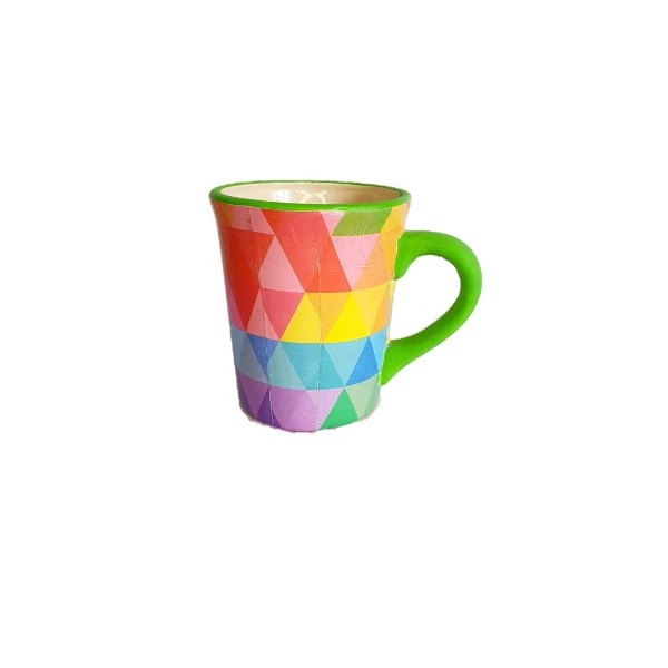 taza multicolor diseño cuadros
