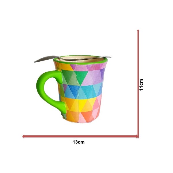 taza multicolor diseño cuadros