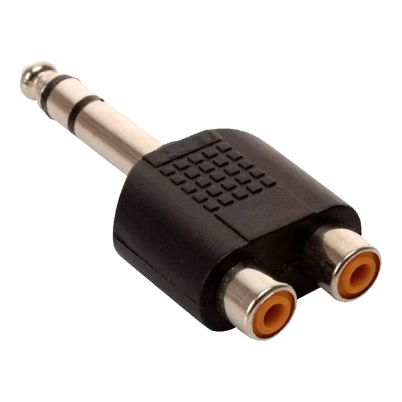Adaptador De Plug 6.3 Mm Macho A 2 Jacks Rca Hembra, Estéreo  10pzas 