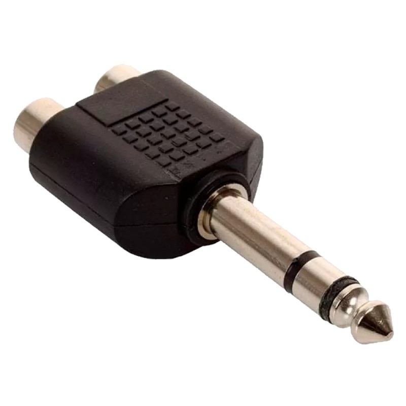 Adaptador De Plug 6.3 Mm Macho A 2 Jacks Rca Hembra, Estéreo  10pzas 