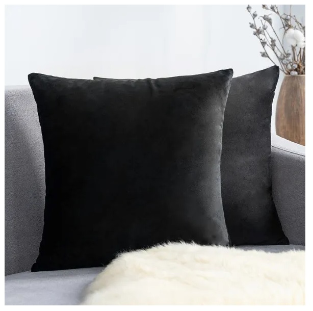 Juego 3 Fundas para Cojín Decorativo Velvet Serie Rosa con Negro, Decoración Bailarina Ballet