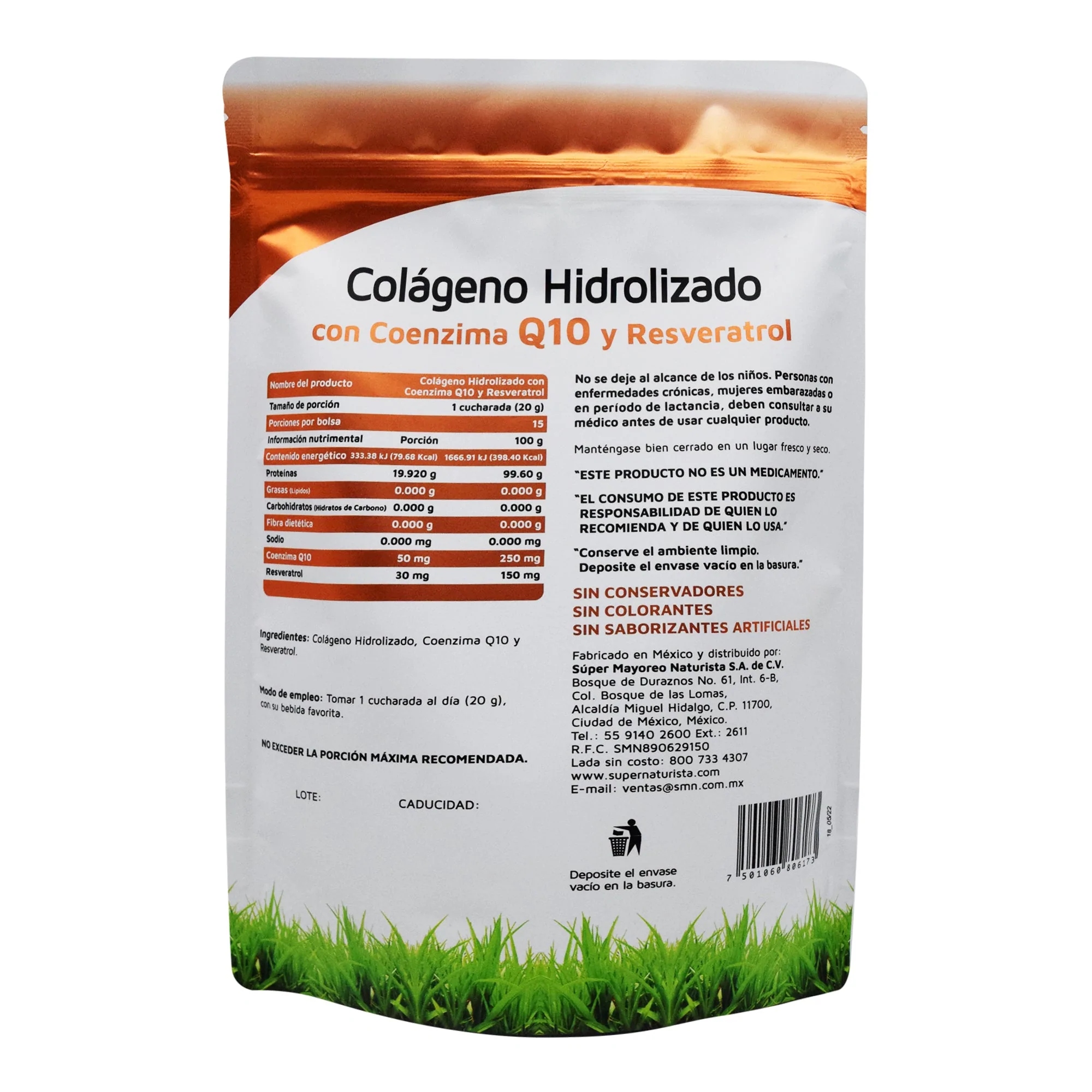 Colágeno Hidrolizado Con Coenzima Q10 Y Resveratrol 300g