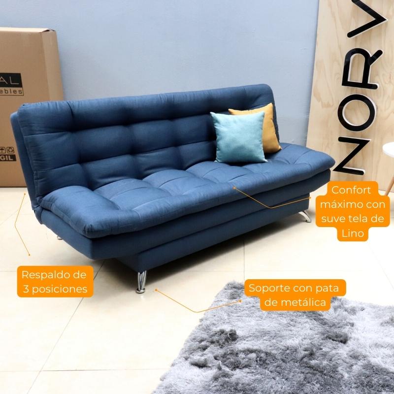Sofá Cama Gris Matrimonial 3 Posiciones