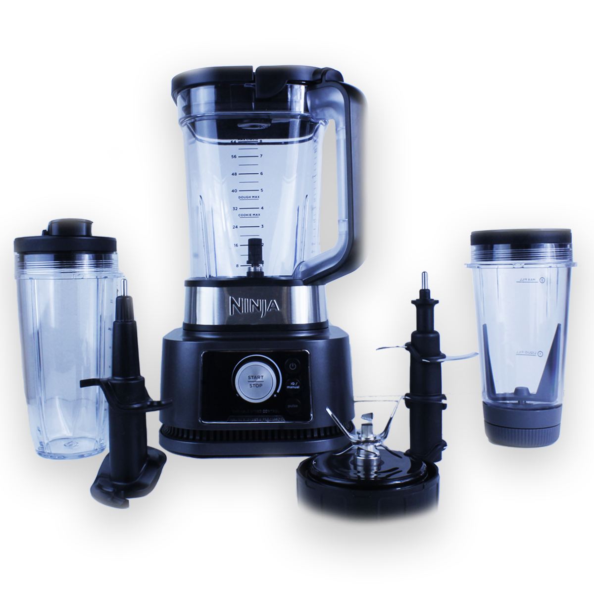 Ninja foodi licuadora con procesador 1200w control de velocidad ajustable con opción de pulso hasta 6 programas pre-cargados con el sistema iq (reacondicionado)