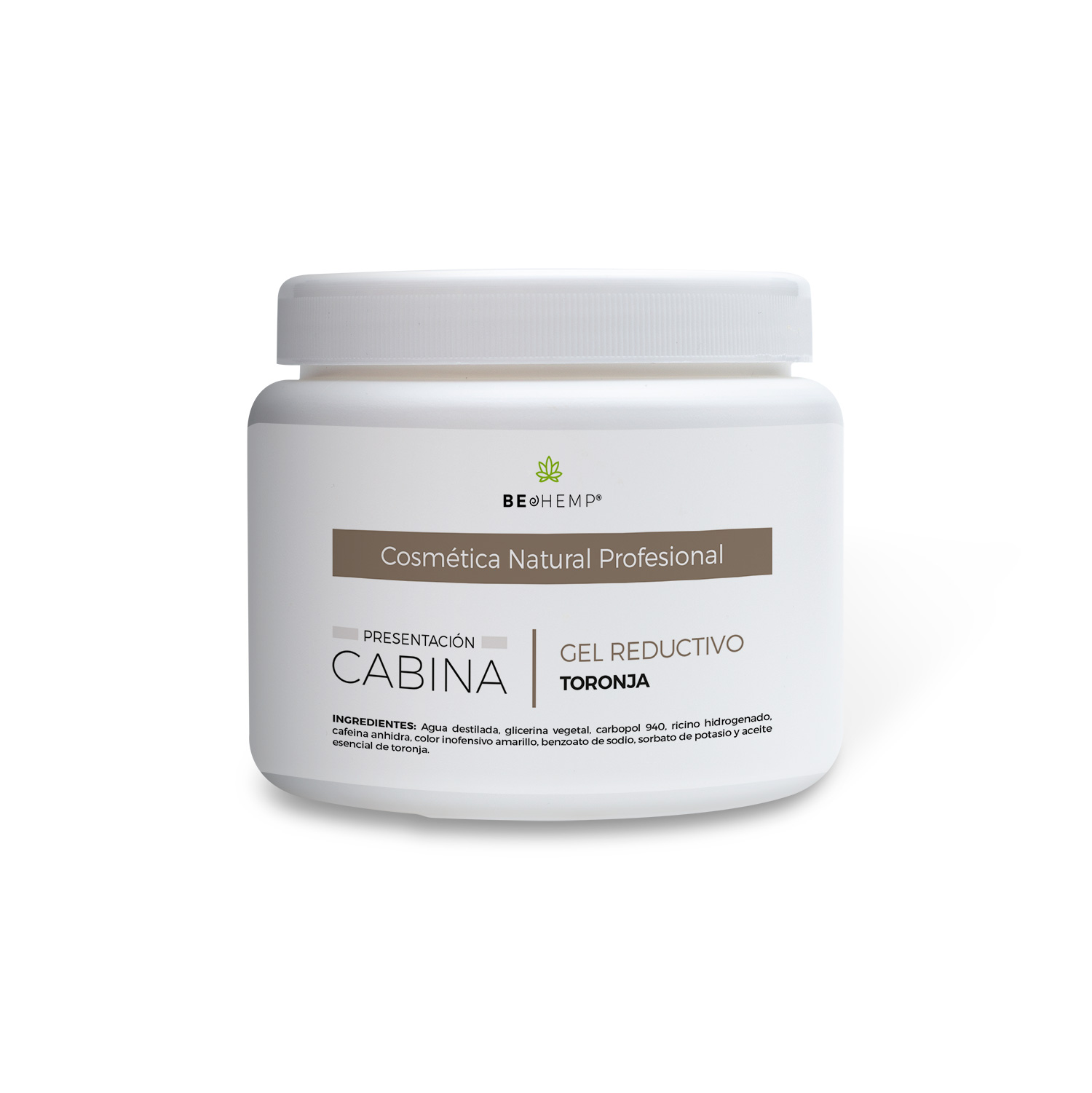 Gel reductor quema grasa, anti celulitis de toronja y cafeína 500 g Beohemp