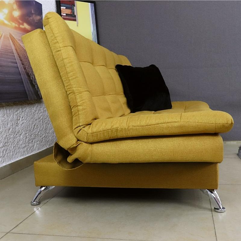 Sofá Cama Mostaza Matrimonial 3 Posiciones