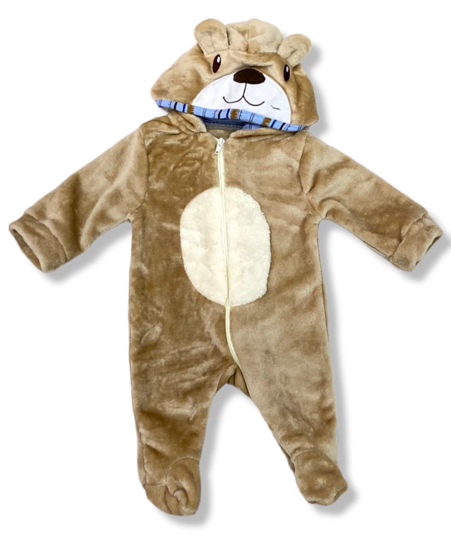 Mameluco Afelpado Y Suavecito Cara Osito Para Bebés 0 A 9 Meses