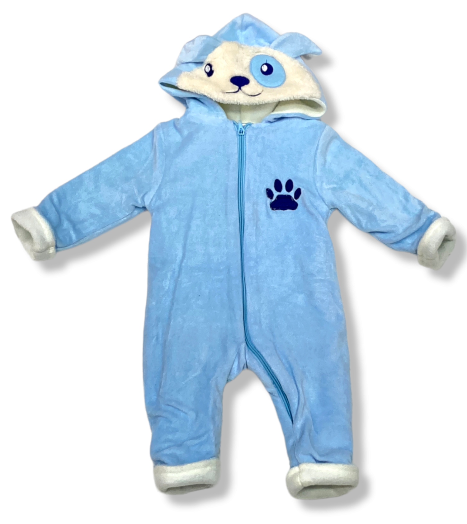 Comando Mameluco Forro Polar Cara Perrito Para Bebé 3 A 18 Meses