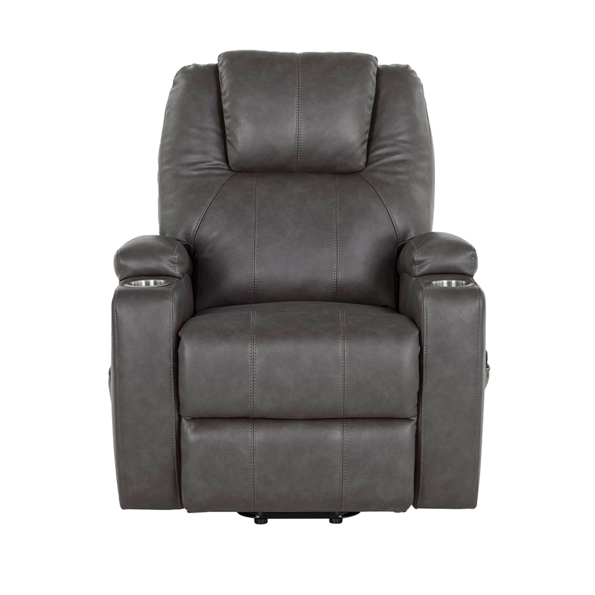 Sillón Reclinable Phoenix Eléctrico de Tacto Piel con Elevador, Masajeador y Calefacción color Gris