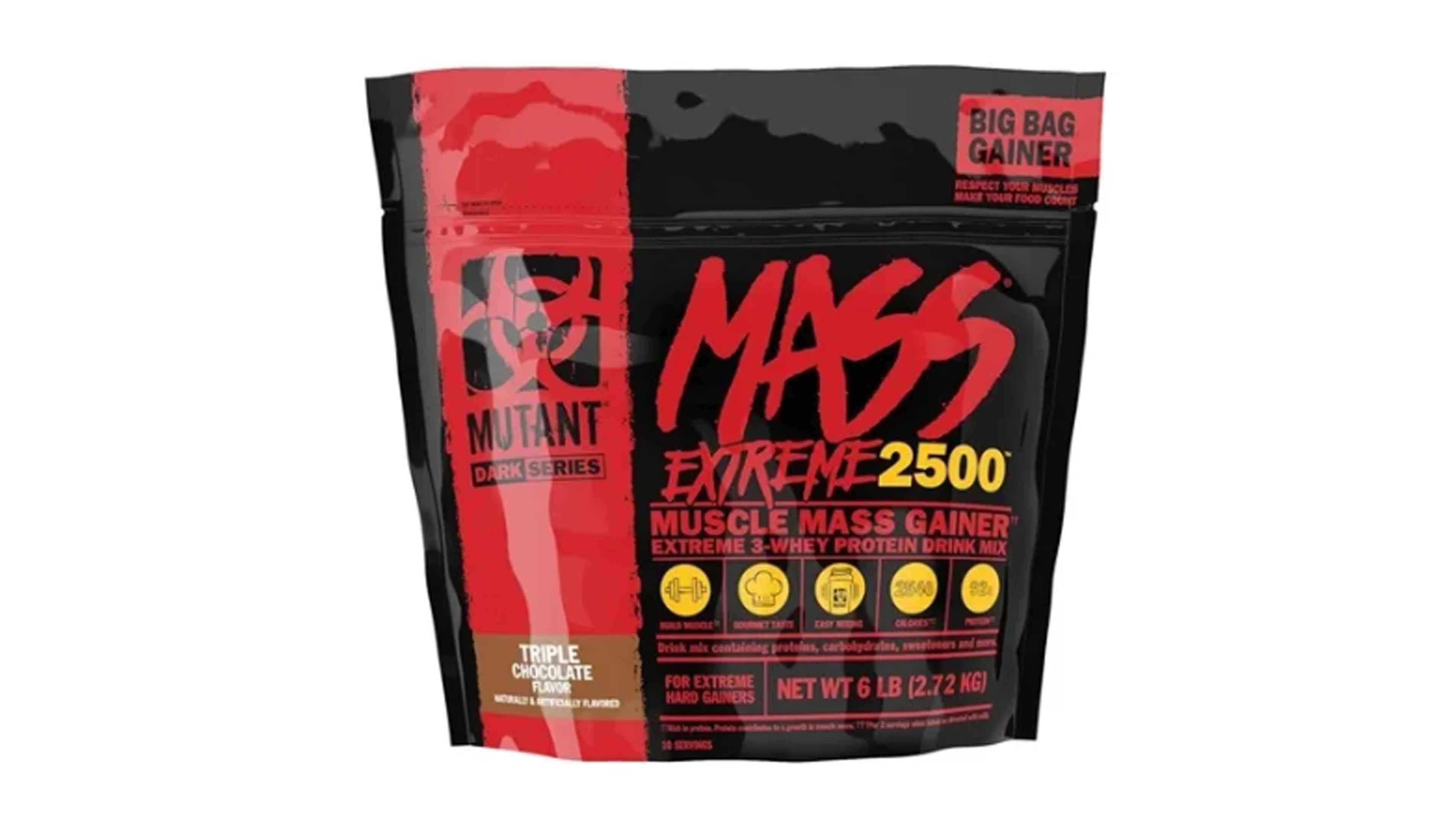 Proteina Mutant Mass Xxxtreme 2500 6 Lbs Ganador Peso Gainer 10 Servicios Sabor  Triple Chocolate