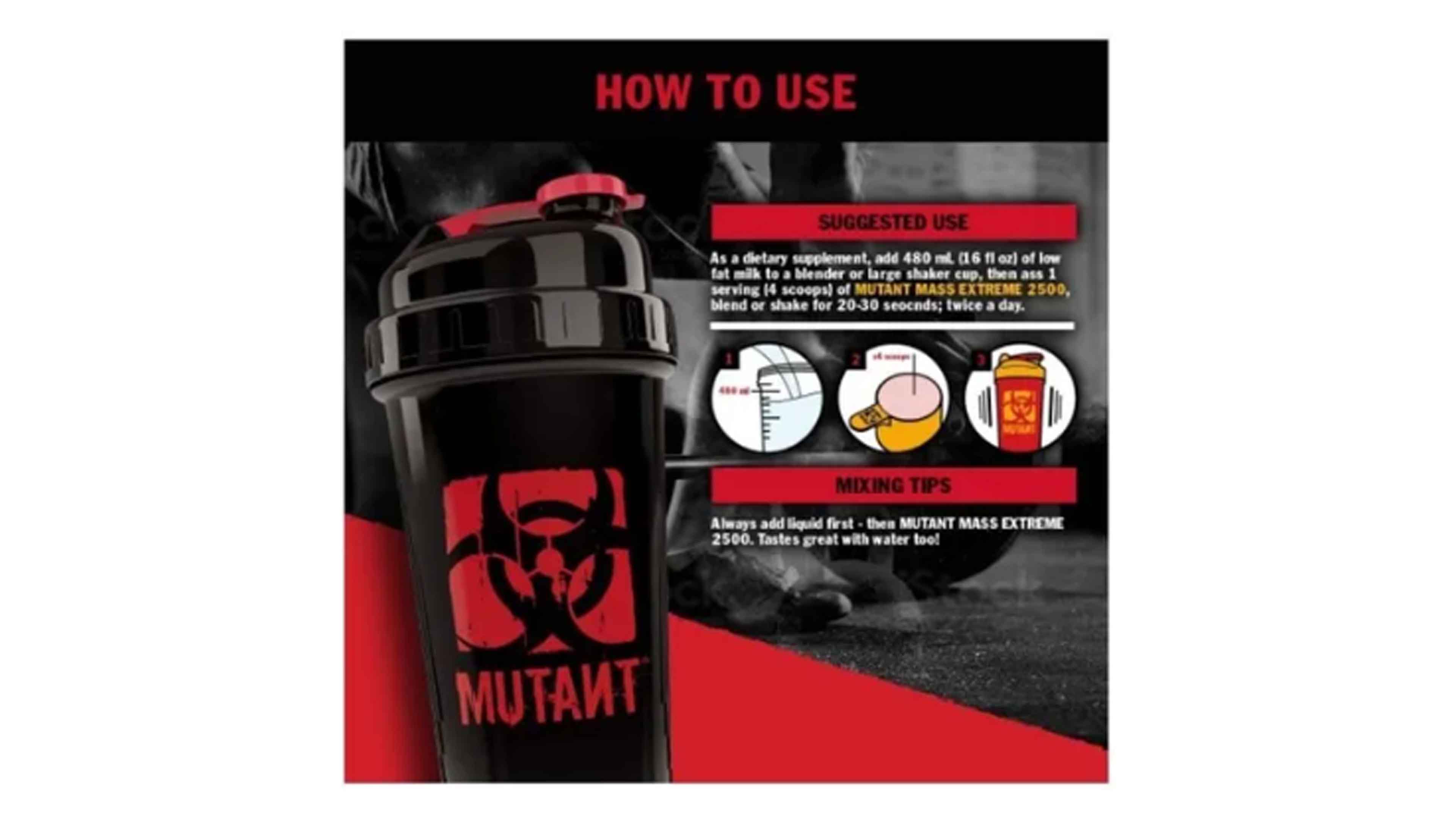 Proteina Mutant Mass Xxxtreme 2500 6 Lbs Ganador Peso Gainer 10 Servicios Sabor  Triple Chocolate