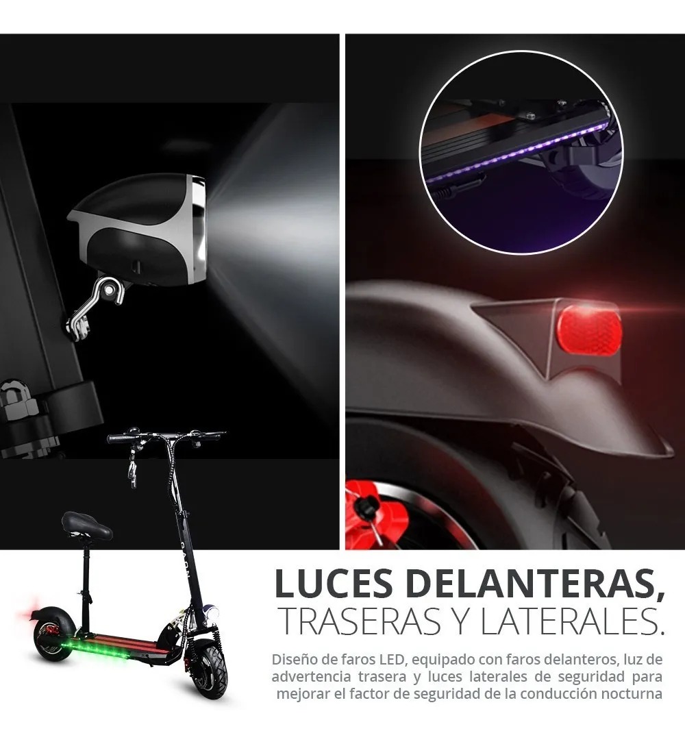 Patín Eléctrico Scooter Eléctrico Plegable Con Silla ( Moto ) 45 Km/h 3 Vel.