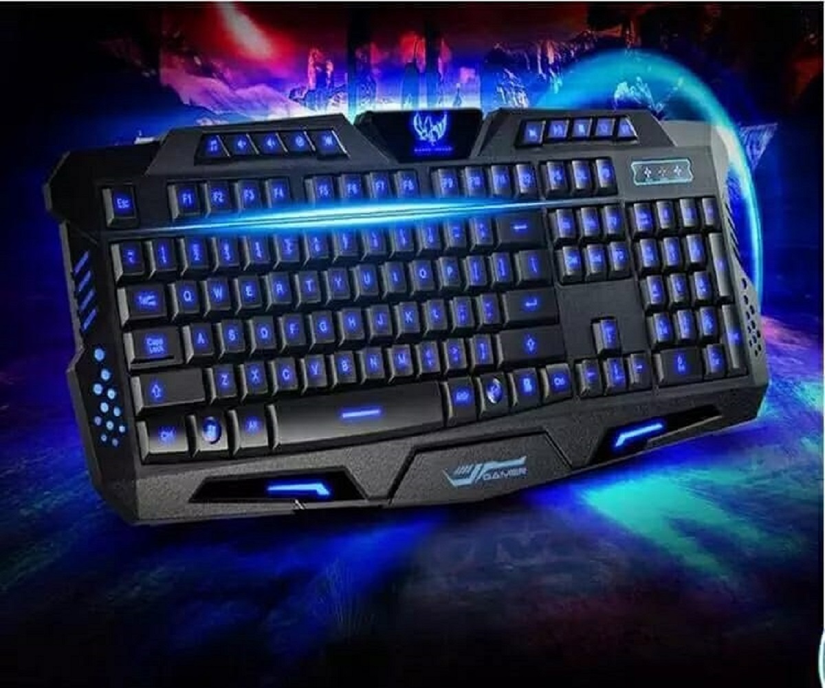 Teclado gamer con luz led