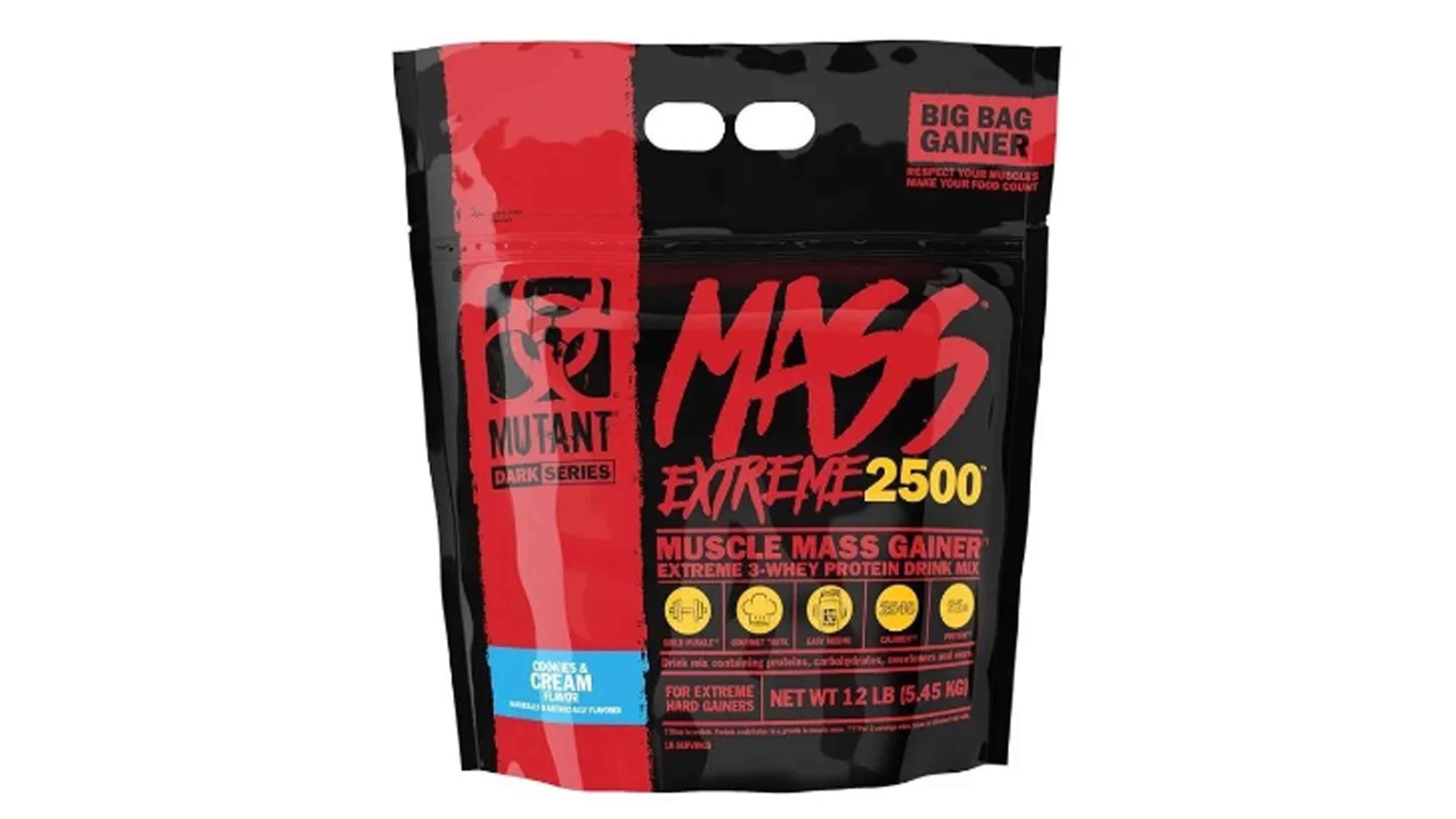 Gainer Mutant Mass Xxxtreme 2500 12lbs Ganador Peso Proteina 19 Servicios Sabor Coockies & Cream