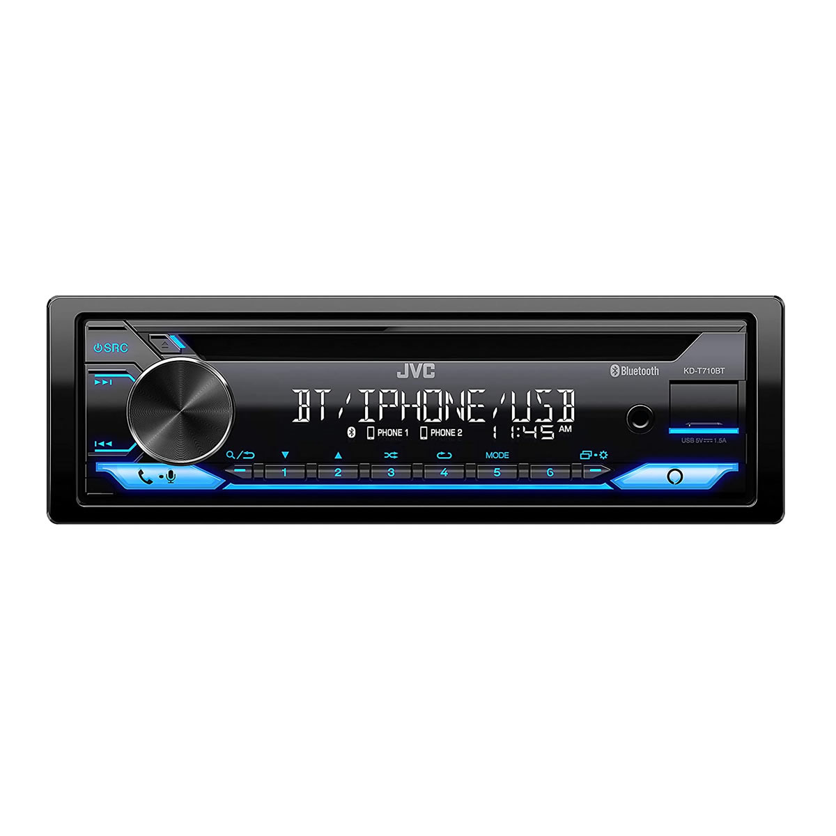 Autoestéreo Receptor De CD Con Bluetooth JVC KD-T710BT - Negro