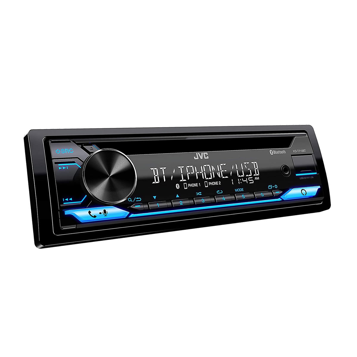 Autoestéreo Receptor De CD Con Bluetooth JVC KD-T710BT - Negro