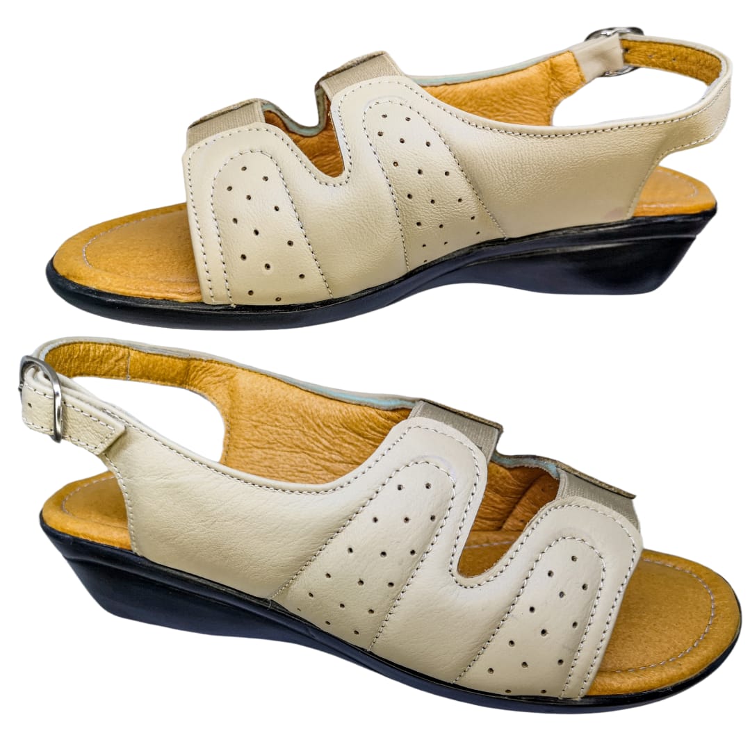 Huarache Cómodo Piel Borrego Confort Pie Diabético 02 Resorte