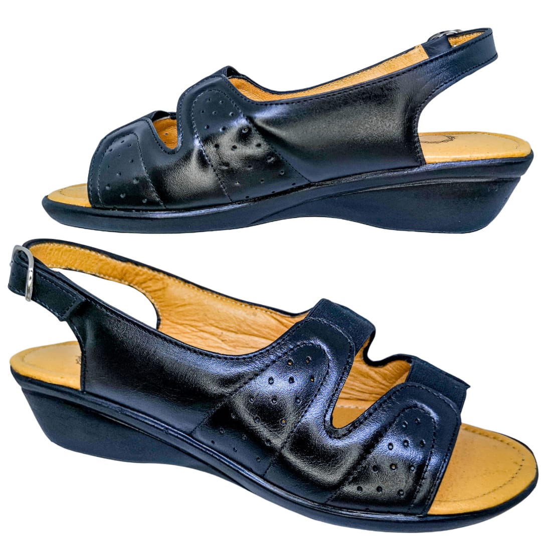 Huarache Cómodo Piel Borrego Confort Pie Diabético 02 Resorte