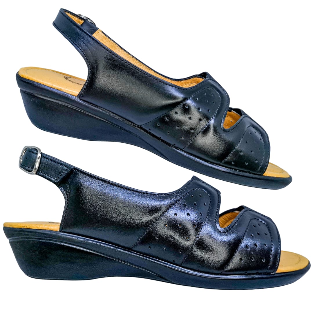 Huarache Cómodo Piel Borrego Confort Pie Diabético 02 Resorte