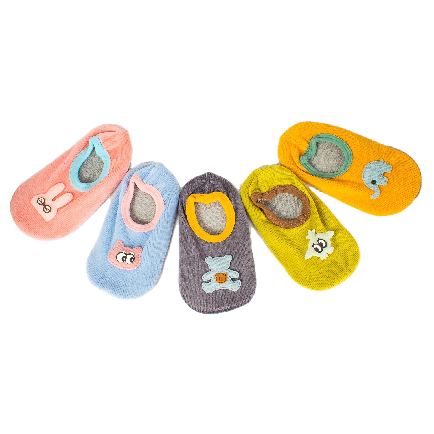 Pantufla de tela para bebé. Suela antiderrapante. Animalitos