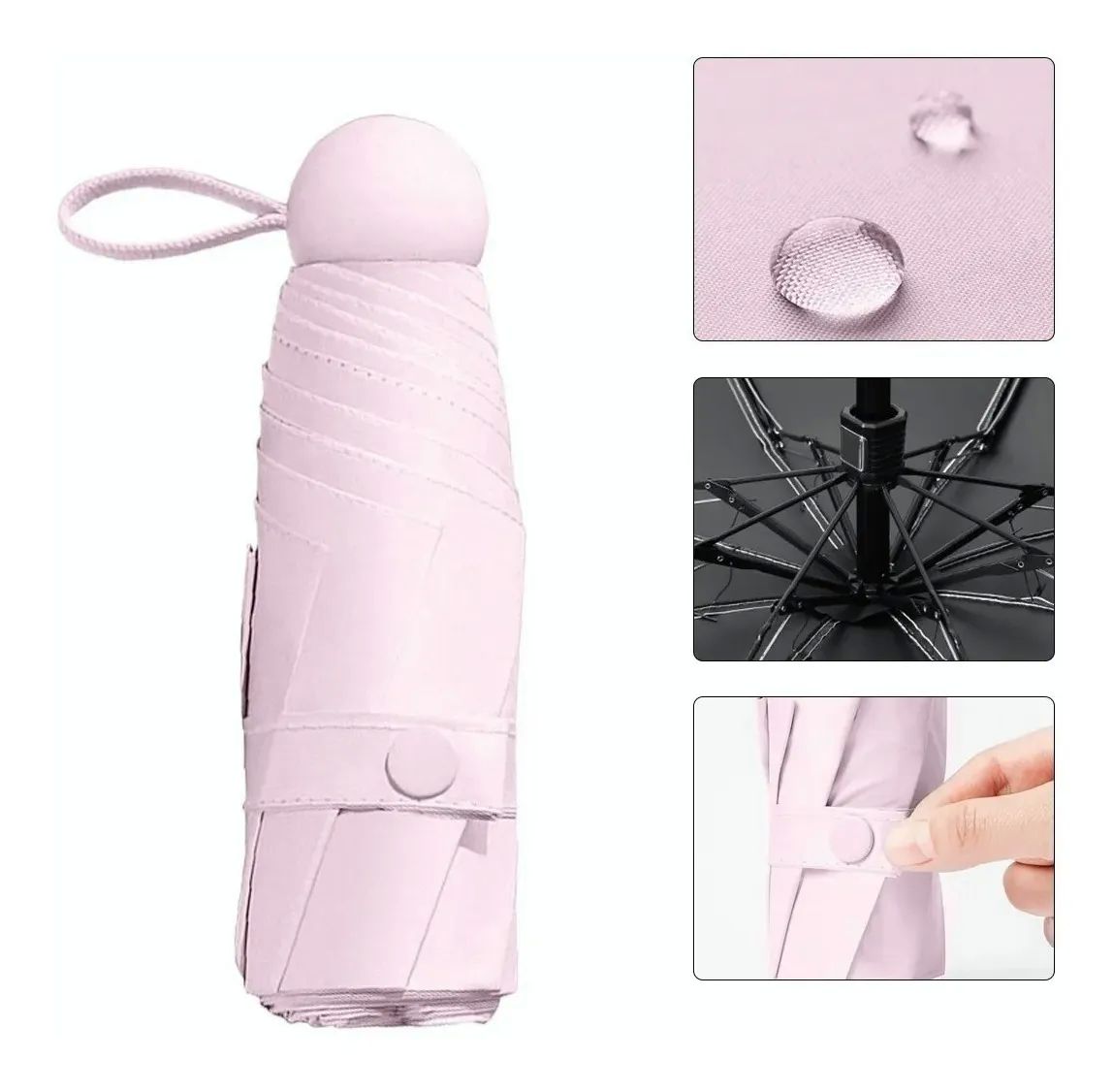 Paraguas Sombrilla De Bolsillo Anti-ultravioleta Color Rosa