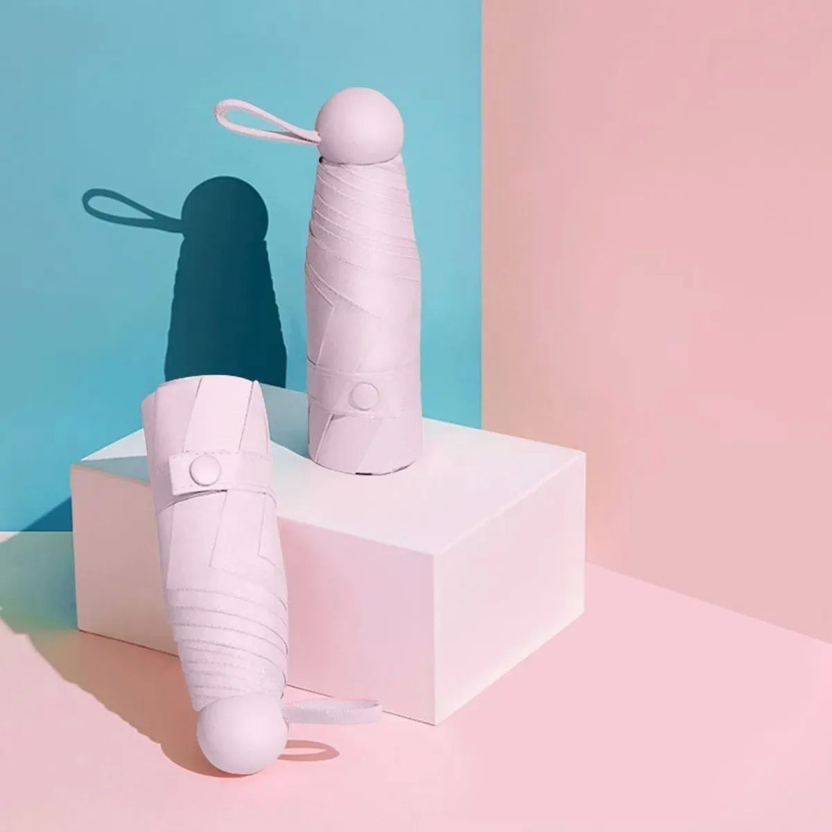 Paraguas Sombrilla De Bolsillo Anti-ultravioleta Color Rosa