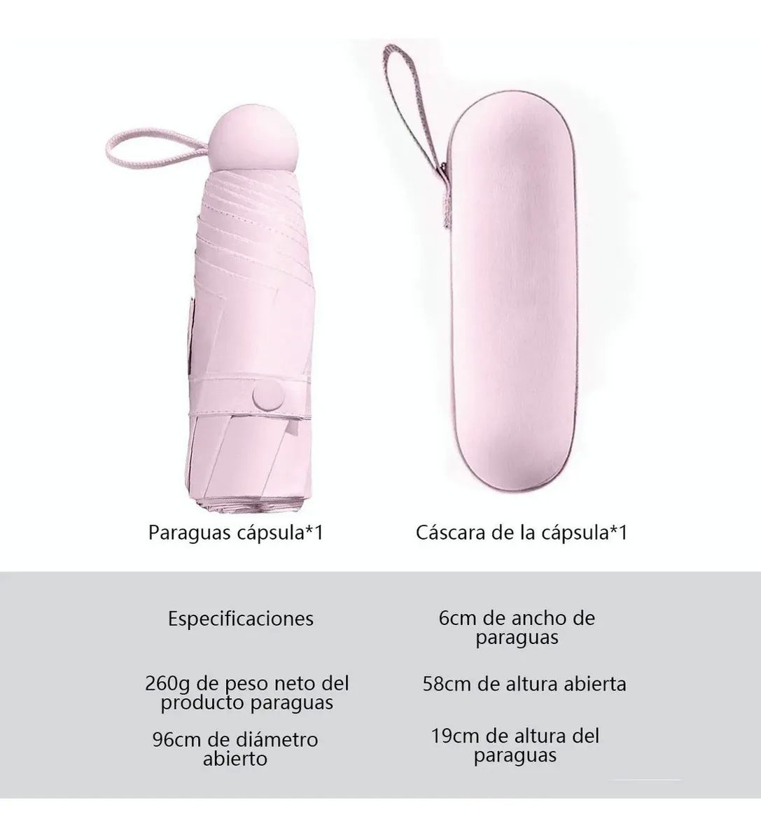 Paraguas Sombrilla De Bolsillo Anti-ultravioleta Color Rosa