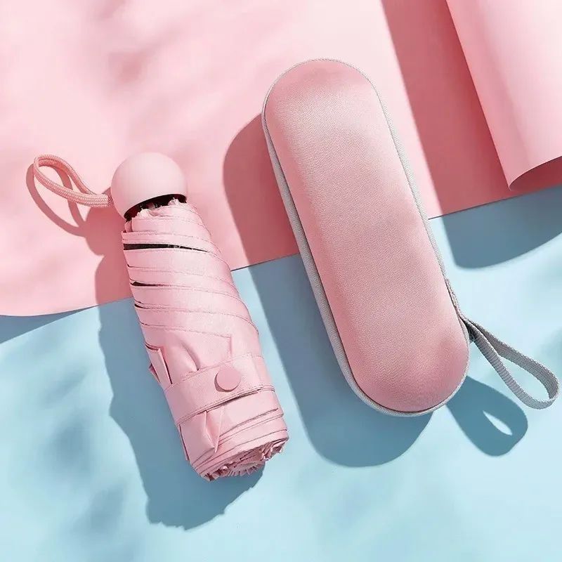 Paraguas Sombrilla De Bolsillo Anti-ultravioleta Color Rosa