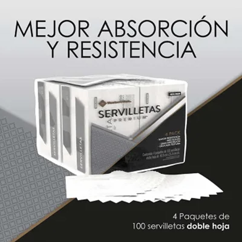 4 Paquetes De 100 Servilletas Members Mark 000086134 SMS