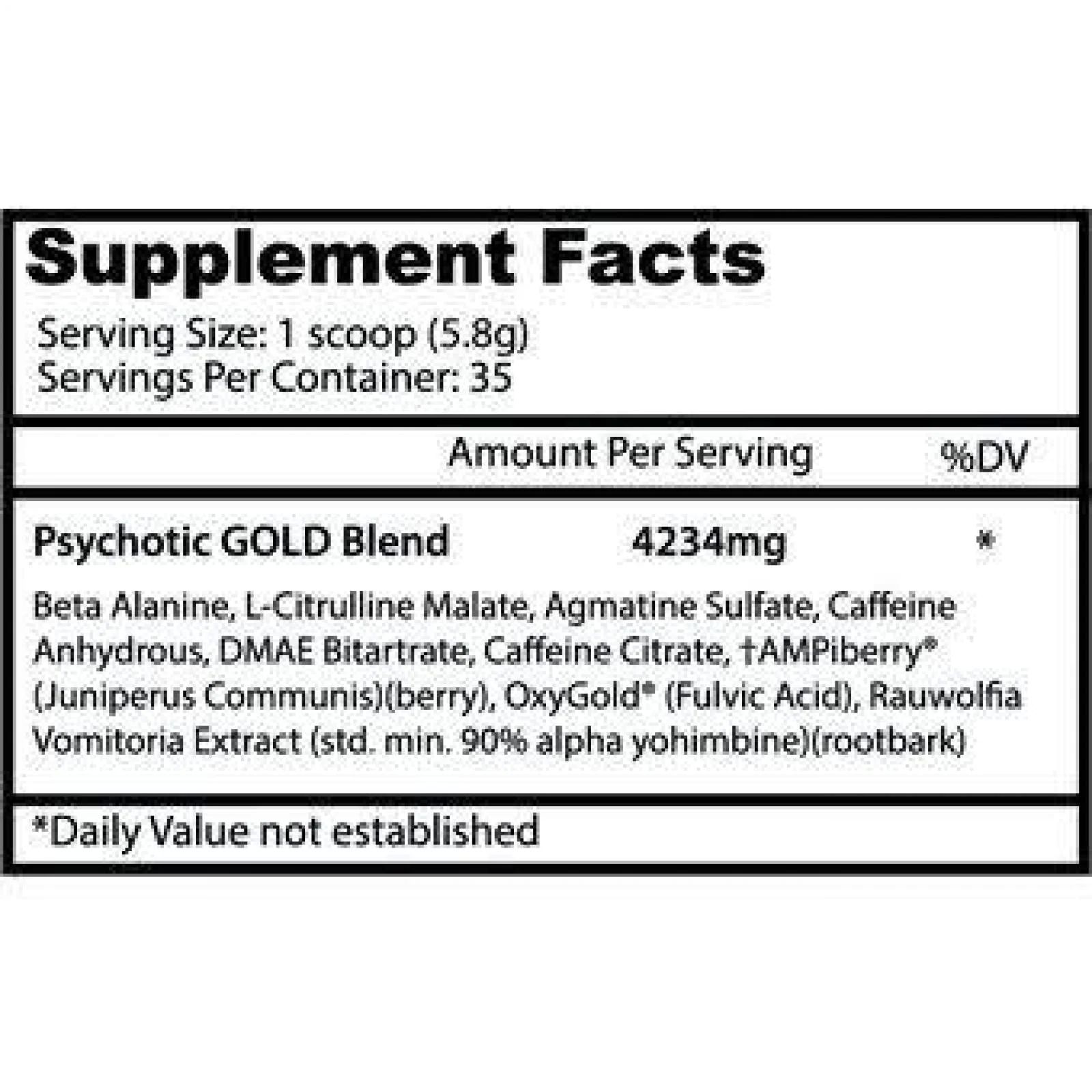 Psychotic Rojo Inzane Labz sabor Blue Raspberry  220 gm  35 serv 