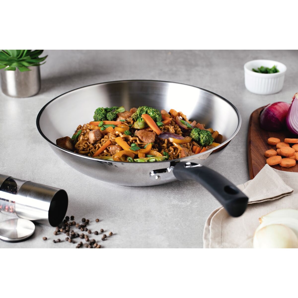 Sartén Wok con tapa 28 cm Solar Silicone