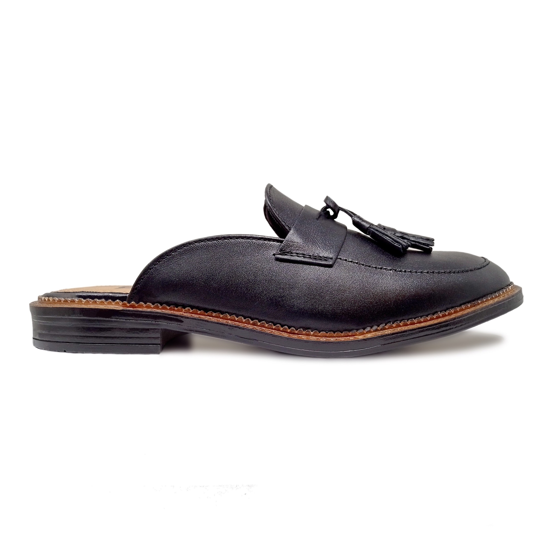 Zapato Tipo Mule Flat Dasalo Negro En Piel Vacuno Para Dama