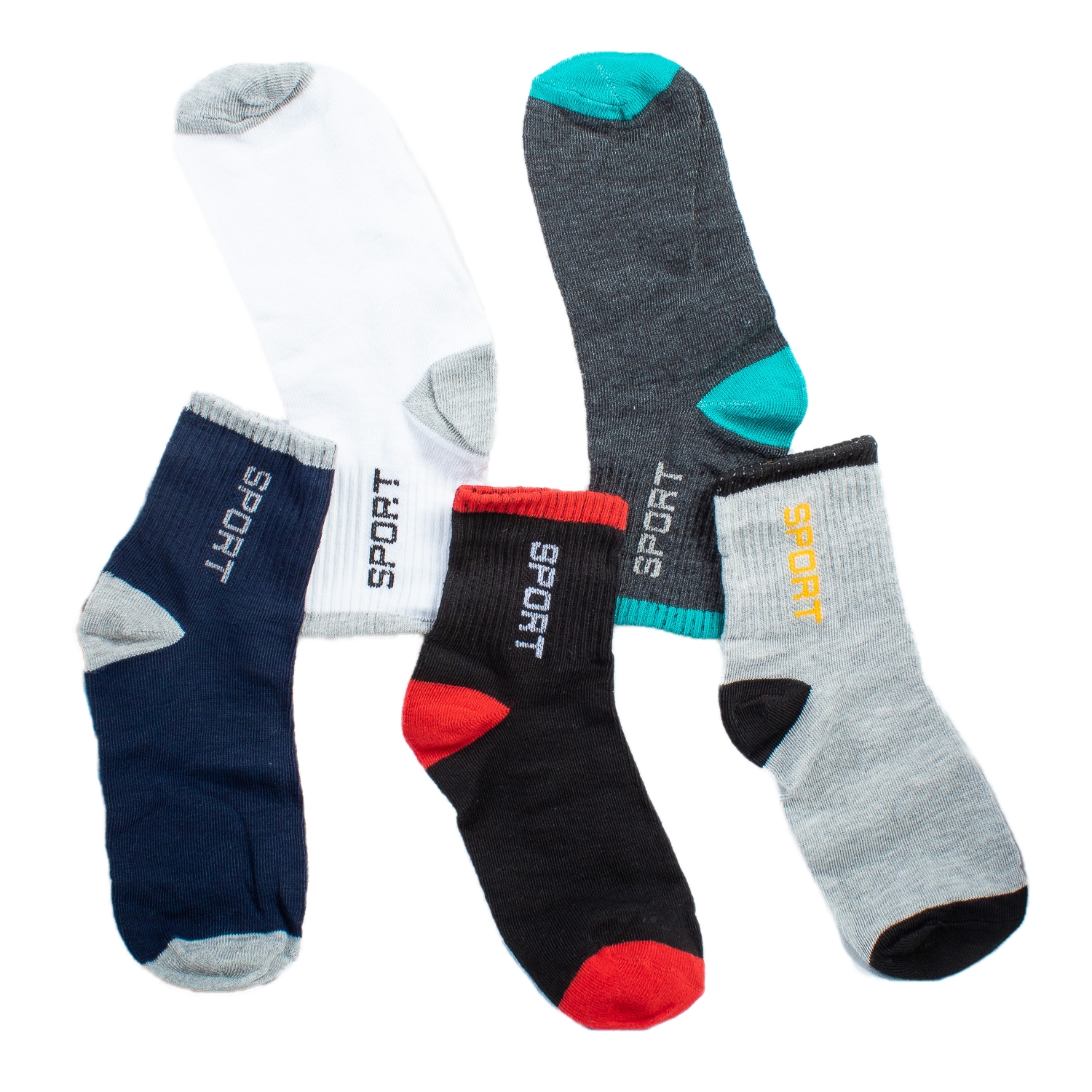 Calcetines Cortos Para Hombre. Colores Combinados. 5 Pares