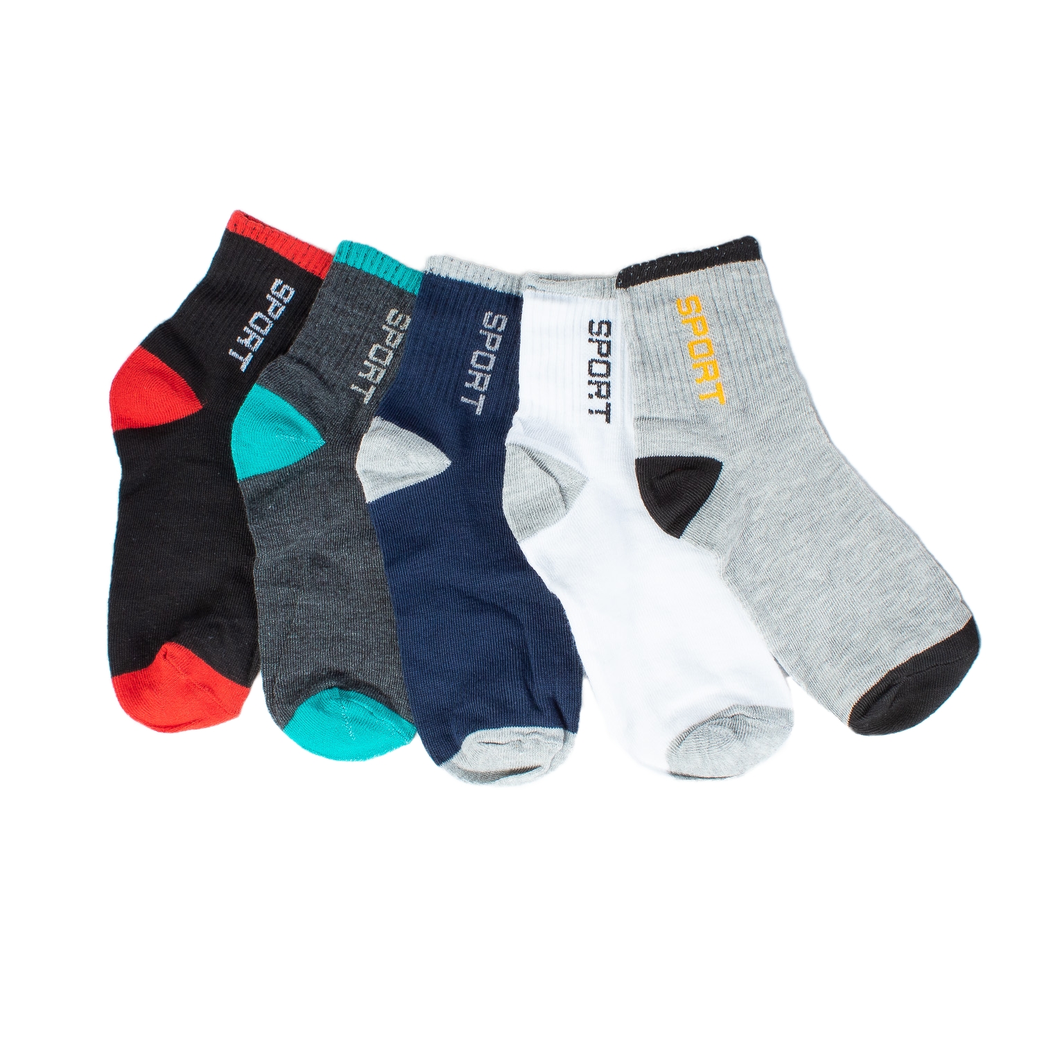 Calcetines Cortos Para Hombre. Colores Combinados. 5 Pares