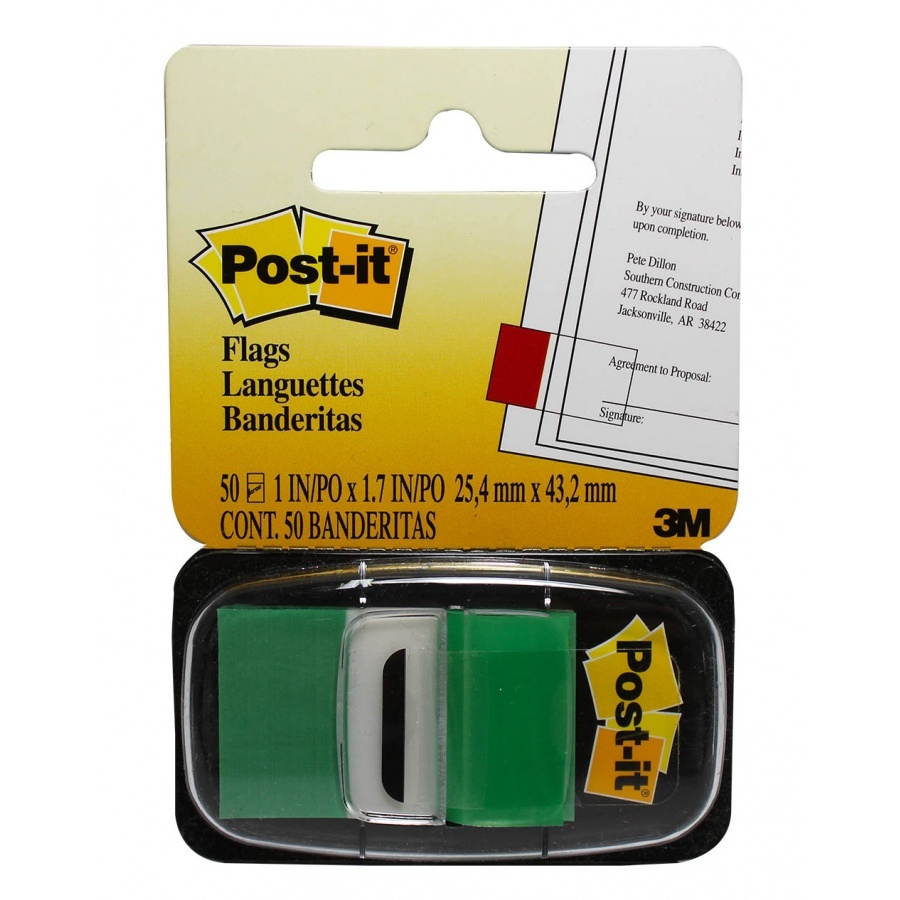 BANDERITAS ADHESIVAS POST-IT 3M VERDE BLISTER C/ 50 PIEZAS