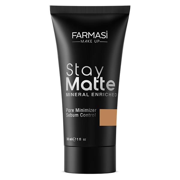 Maquillaje Stay Matte by Farmasi Tono 08 Caramel Piel Mixta Grasa