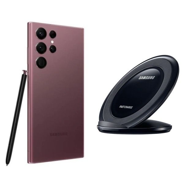 Samsung Galaxy S22 ULTRA 5G 128GB Rojo Snapdragon Nuevo + Cargador inalámbrico Samsung Carga Rápida