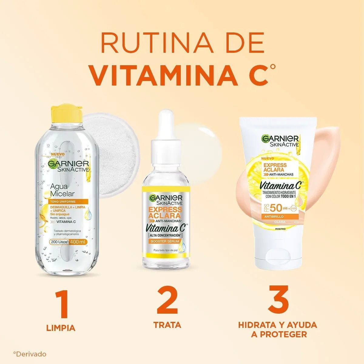 Kit Garnier Express Aclara; Serum+all In1 Claro+agua Micelar